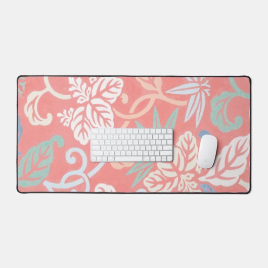 Perzik roze  bloemmotief bureau mat pad (Keyboard & Muis)