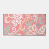 Perzik roze  bloemmotief bureau mat pad (Voorkant)