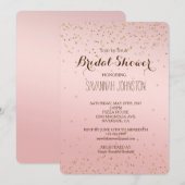 Perzik Roze Blush Goud Glitz Confetti bruids Kaart (Voorkant / Achterkant)
