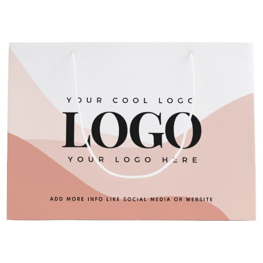 Perzik & Roze Boho Voeg Bedrijf Bedrijfs Moderne L Groot Cadeauzakje (Voorkant)