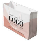 Perzik & Roze Boho Voeg Bedrijfslogo Toe Modern Groot Cadeauzakje (Voorkant Gekanteld)