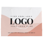 Perzik & Roze Boho Voeg Bedrijfslogo Toe Modern Groot Cadeauzakje (Achterkant)