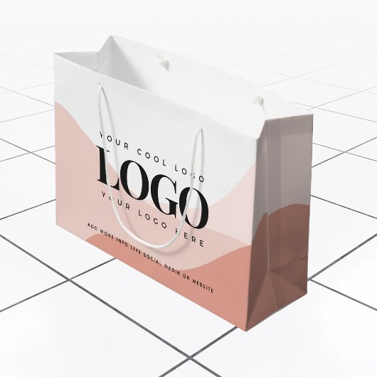 Perzik & Roze Boho Voeg Bedrijfslogo Toe Modern Groot Cadeauzakje