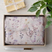 Perzik Roze Boho Waterverf Wildbloem Tissuepapier (Geschenk)