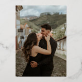 Perzik Roze Boho Zwart Winter Bloemen Bruiloft Folie Uitnodiging (Achterkant)