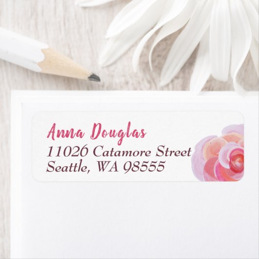 Perzik, Roze Botanische Tuin Rozen Springtime Etiket (Insitu)