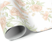 Perzik Roze Bruiloft Cadeaupapier (Rol Hoek)