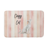  Perzik Roze Crème Stripes Cat Badmat (Voorkant)