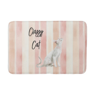  Perzik Roze Crème Stripes Cat Badmat