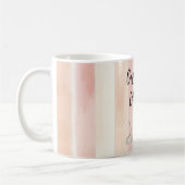 Perzik Roze Crème Stripes Cat Koffiemok (Links)
