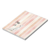  Perzik Roze Crème Stripes Cat Notitieblok (Linkerzijde)