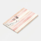  Perzik Roze Crème Stripes Cat Post-it® Notes (Schuin)
