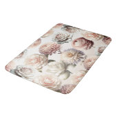 Perzik Roze Crème Witte Bloemen Bloemige Bruiloft Badmat (Gekanteld)