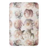 Perzik Roze Crème Witte Bloemen Bloemige Bruiloft Badmat (Voorkant Verticaal)