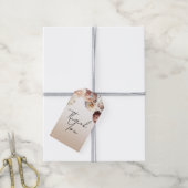 Perzik Roze Crème Witte Bloemen Bloemige Bruiloft Cadeaulabel (Met Touw)