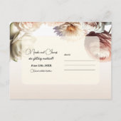 Perzik Roze Crème Witte Bloemen Save the Date  Aankondigingskaart (Achterkant)