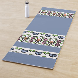 Perzik Roze en Blauwe Streep Yogamat