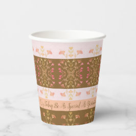 Perzik roze en goud papieren bekers