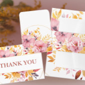 Perzik Roze en Gouden Gele Monogram Bruiloft Uitnodigingen Wikkel