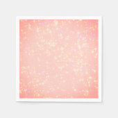 Perzik roze en gouden ster schittering look  chic servet (Voorkant)