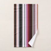 Perzik, roze en grijze Abstracte strepen Bad Handdoek (Handdoek)