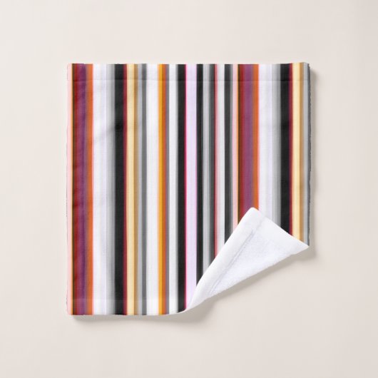 Perzik, roze en grijze Abstracte strepen Bad Handdoek (Wasdoekje)