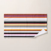 Perzik, roze en grijze Abstracte strepen Bad Handdoek (Handdoek)