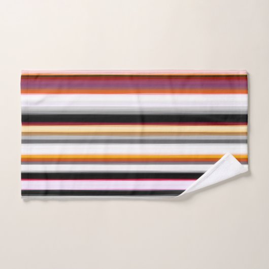 Perzik, roze en grijze Abstracte strepen Bad Handdoek (Handdoek)