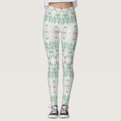 Perzik Roze en Groen Leggings (Voorkant)