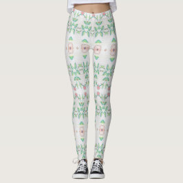 Perzik Roze en Groen Leggings