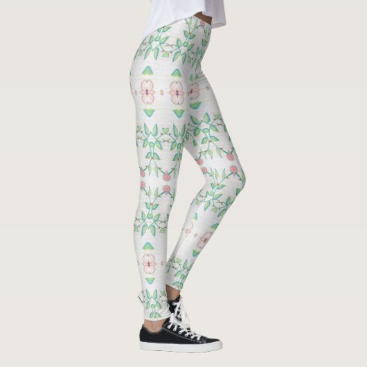 Perzik Roze en Groen Leggings (Rechts)
