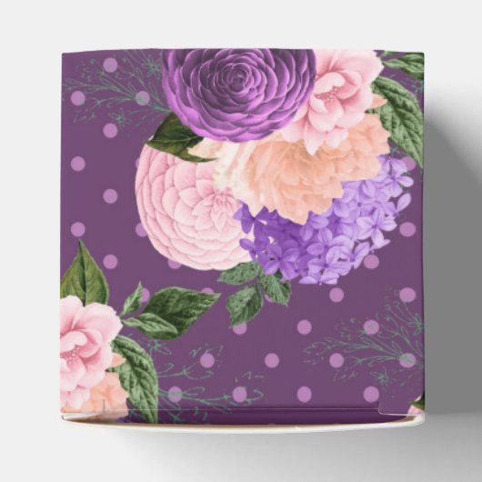 Perzik Roze en Lavendel Paarse Bloem Bedankdoosjes (Bovenkant)