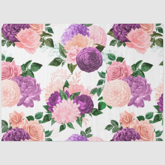 Perzik, Roze en Lavendel Reeks Ontwerp 1 Tissuepapier (Voorkant)