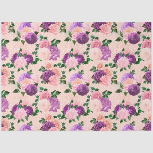 Perzik, Roze en Lavendel Reeks Ontwerp 3 Tissuepapier (Voorkant)