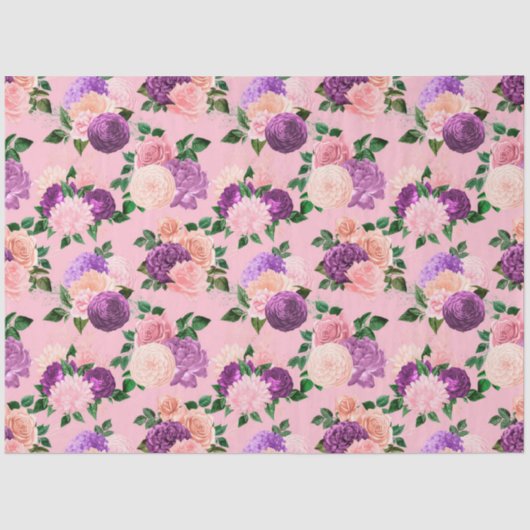 Perzik, Roze en Lavendel Reeks Ontwerp 5 Tissuepapier (Voorkant)