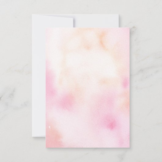 Perzik Roze en Wit Bloemen Bruiloft RSVP Kaartje (Achterkant)