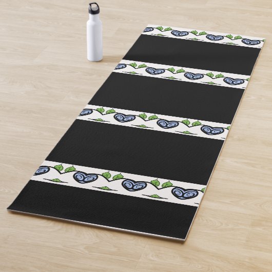 Perzik Roze en Zwart Yogamat (In situ)