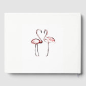 Perzik roze flamingo Flamingo Elegante bruiloft Gastenboek (Achterkant)