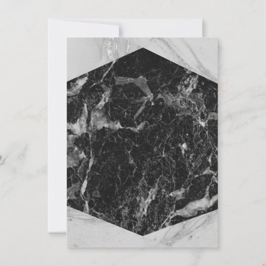 Perzik Roze Flamingo's Flamingo Zwart Marmeren Huw Kaart (Achterkant)