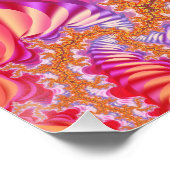 Perzik Roze Fractale Zoom Perfect Poster (Hoek)