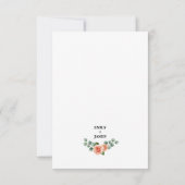 Perzik Roze Gebogen Bloemen Bruiloft RSVP Kaart (Achterkant)