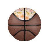 Perzik Roze Geel Blauwe Bloemen  Basketbal (Rechts)