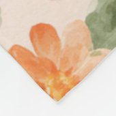 Perzik Roze Geel Blauwe Bloemen Fleece Deken (Hoek)