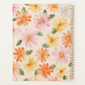 Perzik Roze Geel Blauwe Bloemen  Planner (Achterkant)