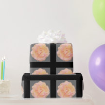 Perzik roze geel rose ontwerp op zwarte achtergron