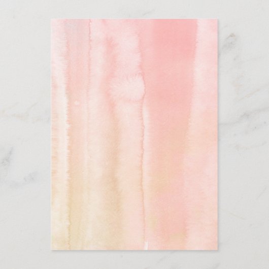 Perzik roze gekleurde bloemen bruiloft informatie informatiekaartje (Achterkant)