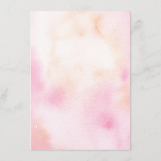 Perzik roze gekleurde bloemen bruiloft informatie informatiekaartje (Achterkant)