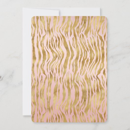 Perzik Roze Goud Glanzende Luipaardprint Kaart (Achterkant)