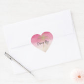 Perzik roze goud tropische palmboom hart sticker (Envelop)