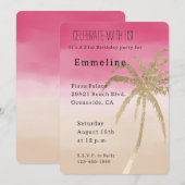 Perzik roze goud tropische palmboom kaart (Voorkant / Achterkant)